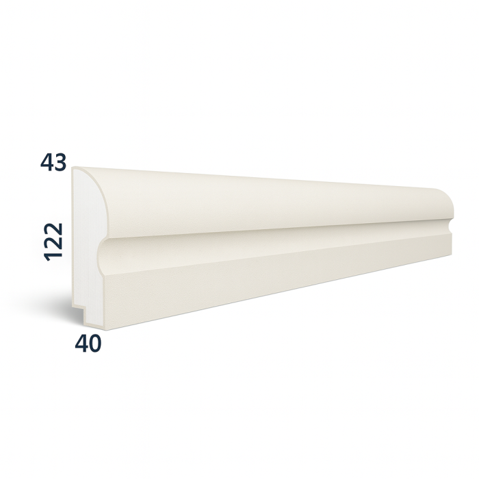 Brâu soclu și delimitare etaje BD-PD-02 – bază colțare – 122 × 43 mm [3]