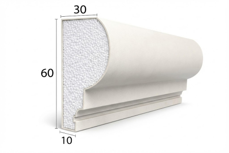 Brauri Decorative - Brâu soclu exterior pentru delimitare etaje din polistiren EPS BD-PD-03 – 60 × 30 mm