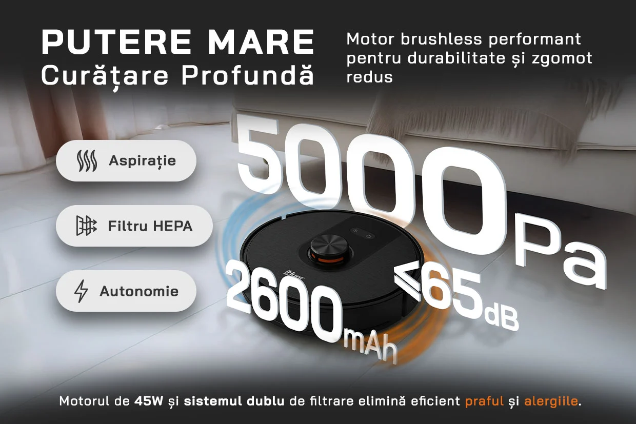 Aspirator Robot BRO Robo Clean V6 AutoBase cu Mop și Navigație LiDAR [8]