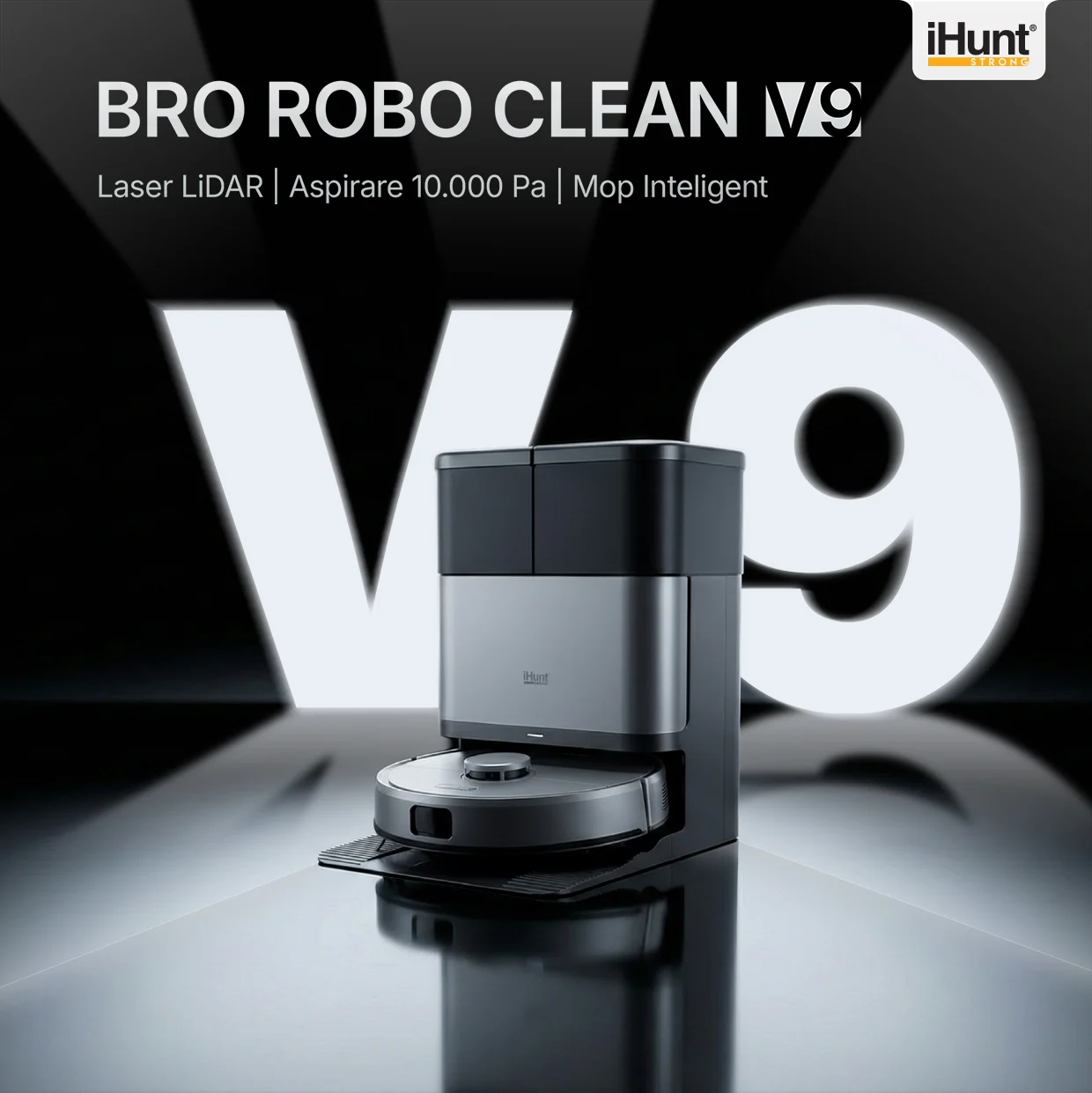 Aspirator Robot BRO Robo Clean V9 cu Mop și Stație Auto-Golire [2]