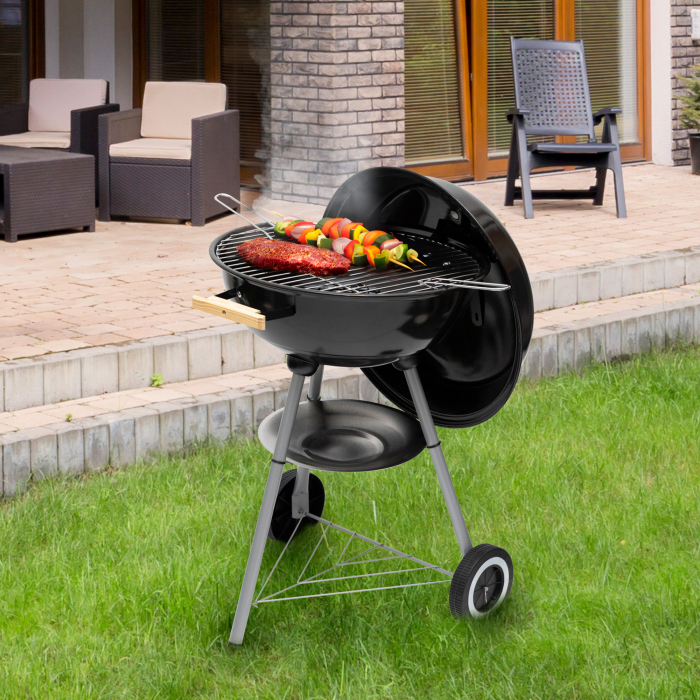 Grill Sferic cu Capac Emailat, Ideal pentru Camping și Picnic - GR02 [2]
