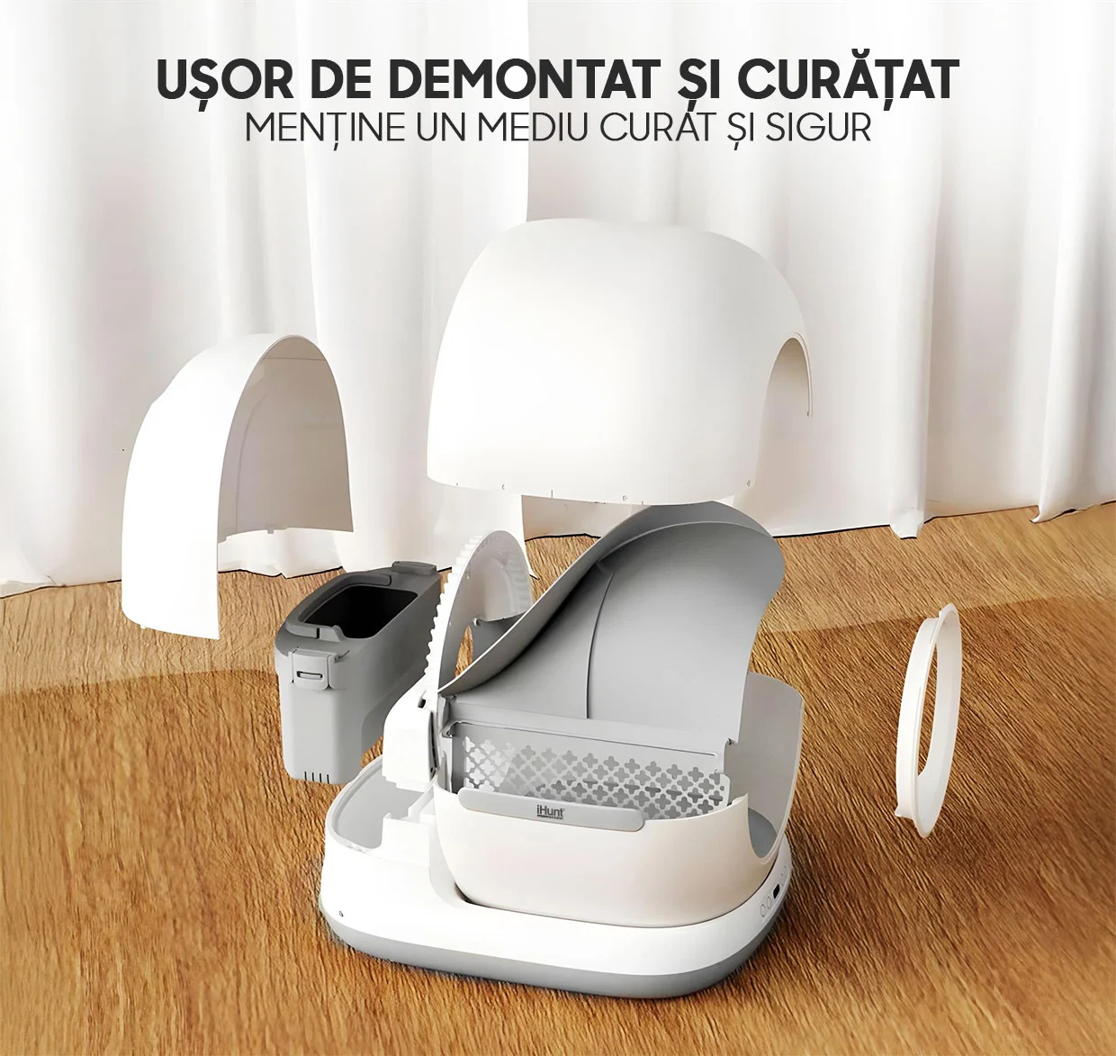 Litieră automată pentru pisici V7 Camera Wi-Fi cu cameră vide [8]