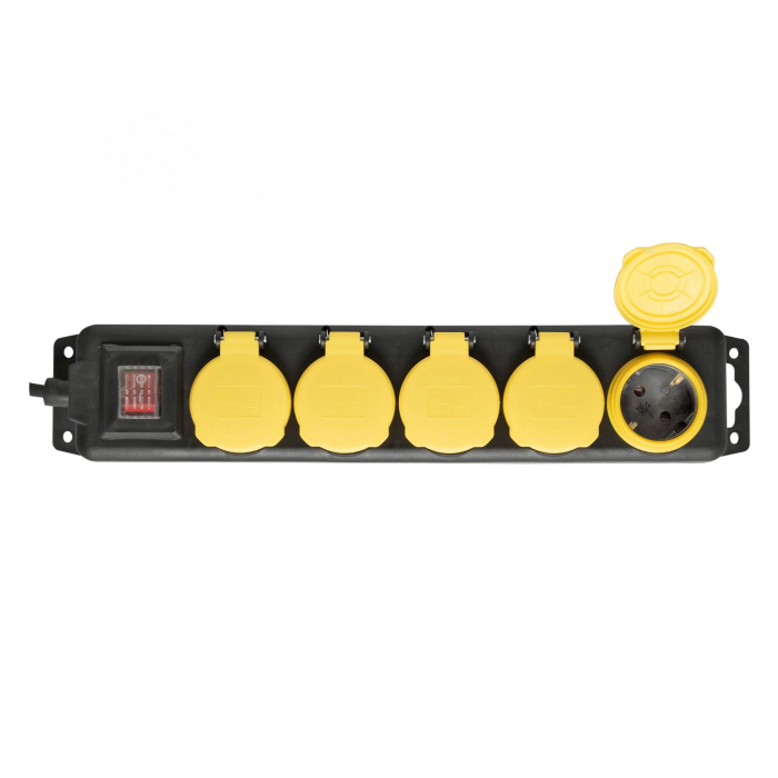 Prelungitor de Exterior cu 5 Prize și Protecție Copii, 5m - NVO 05K-5/BK/1,5 [1]