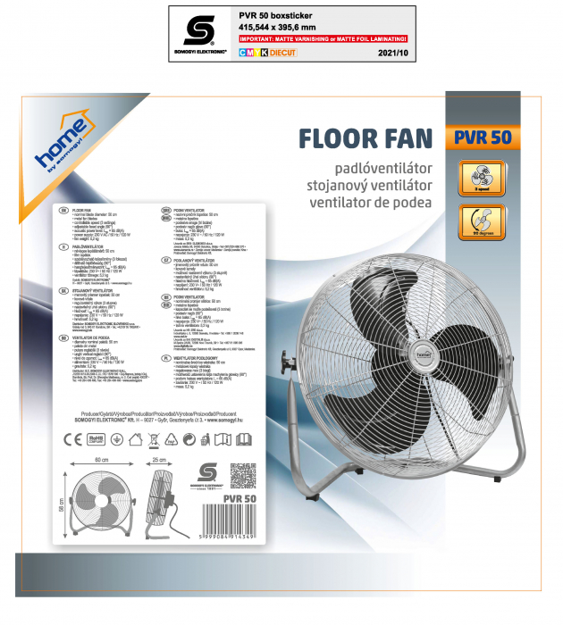 Ventilator de Podea cu Diametru de 50 cm și Putere de 120 W - PVR 50 [2]