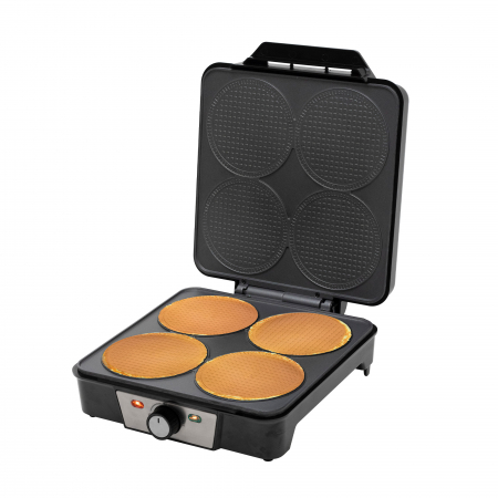 Bucatarie - Aparat de preparat vafe HGOS4 – 1200W, 4 vafe, termostat reglabil, suprafață antiaderentă