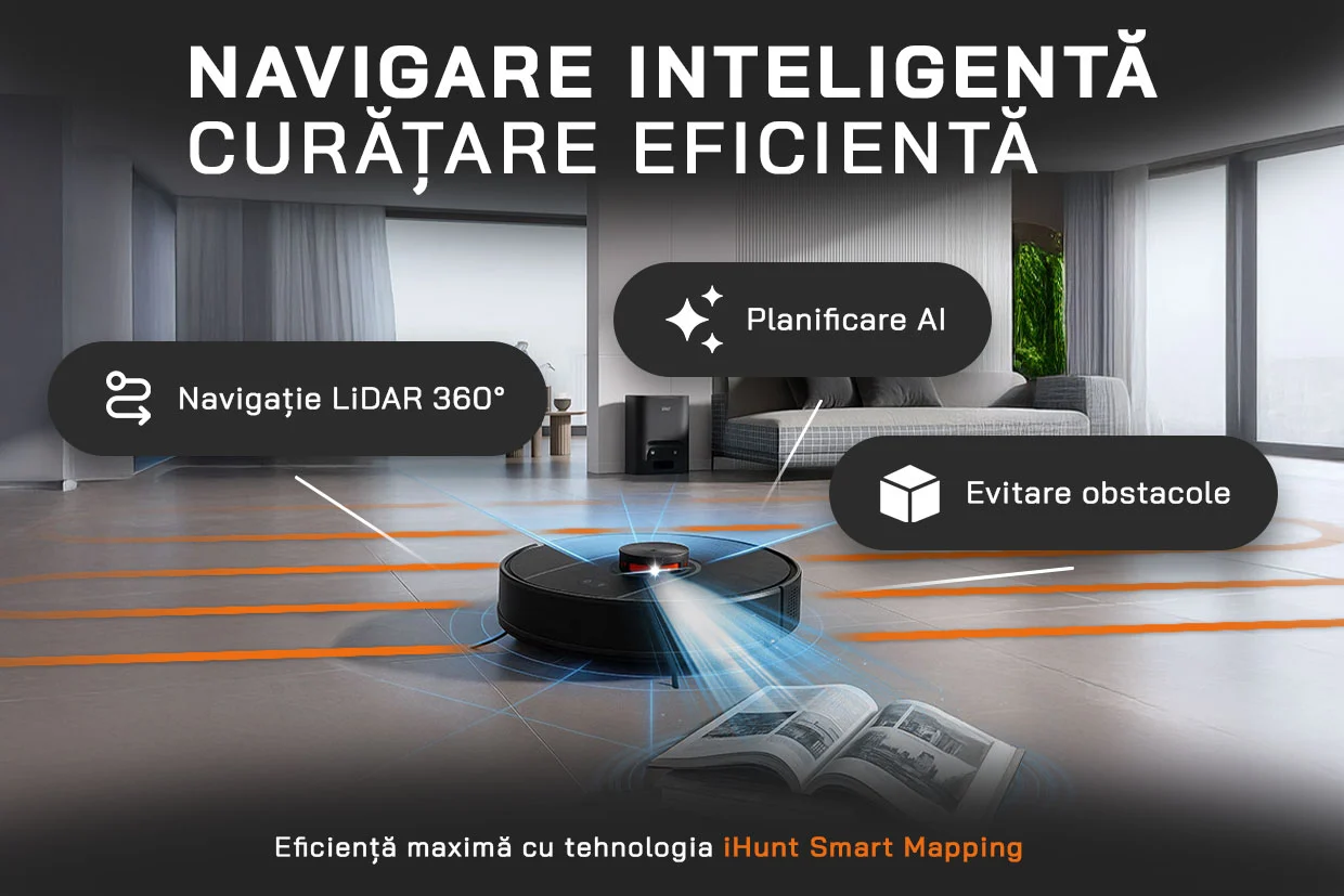 Aspirator Robot BRO Robo Clean V6 AutoBase cu Mop și Navigație LiDAR [6]