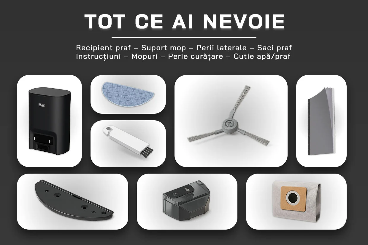 Aspirator Robot BRO Robo Clean V6 AutoBase cu Mop și Navigație LiDAR [8]