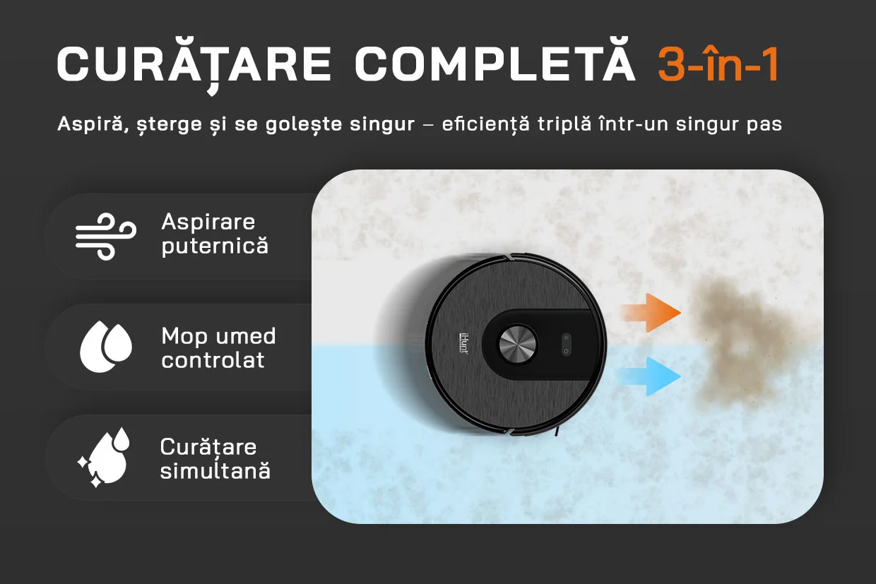 Aspirator Robot BRO Robo Clean V6 AutoBase cu Mop și Navigație LiDAR [4]