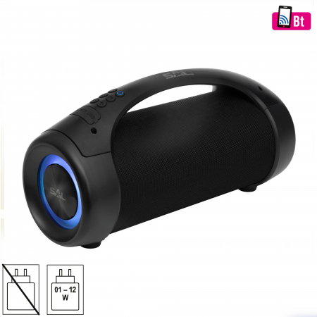 Audio - Boxa portabilă Boombox BT5000 cu LED, Bluetooth TWS și redare USB/MP3