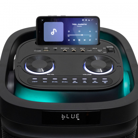 Sistem audio portabil PAR2400BT – boxă karaoke cu Bluetooth, subwoofer dublu și efecte LED [3]