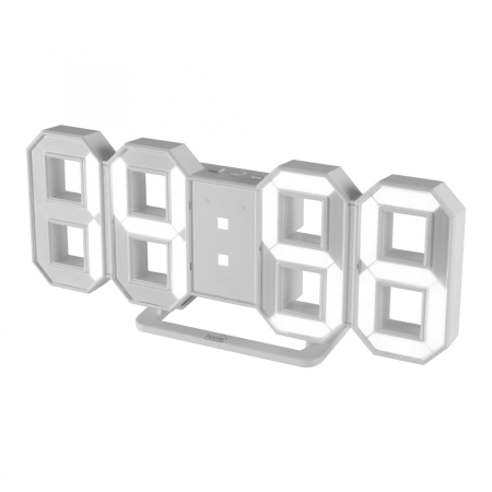 Ceasuri Digitale - Deșteptător digital LTC 04 cu ecran LED alb 3D și alarmă Snooze