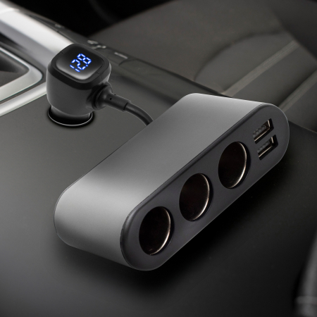 Distribuitor auto SAU80W, 3 prize + 2 USB, voltmetru digital, protecție suprasarcină, 12V/24V [3]