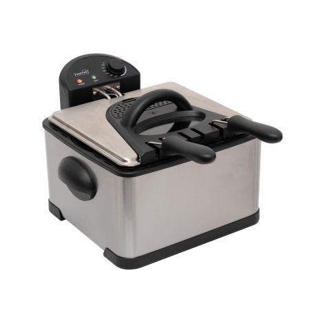 Friteuză electrică HGOLS4 – 2000W, 4–6L, inox, termostat reglabil, 3 coșuri nichelate [1]