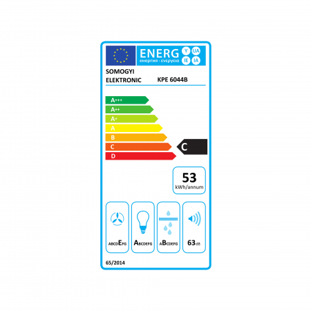 Hotă decorativă TWISTER KPE 6044B – negru, 60cm, 440 m³/h, 2 viteze, LED [1]