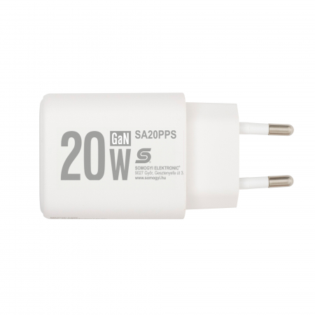 Încărcător rapid USB SA20PPS 20W cu tehnologie GaN, două porturi USB-C și USB-A, ideal pentru telefoane și tablete [2]