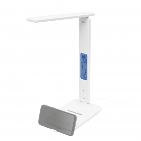 Lampă de birou LED LA 10 Q cu LCD, încărcare wireless Qi și port USB [2]