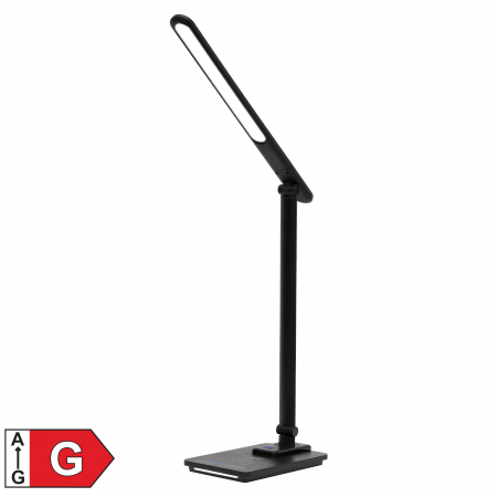 Iluminat - Lampă de birou LED LA 4 din metal negru cu reglaj lumină și port USB