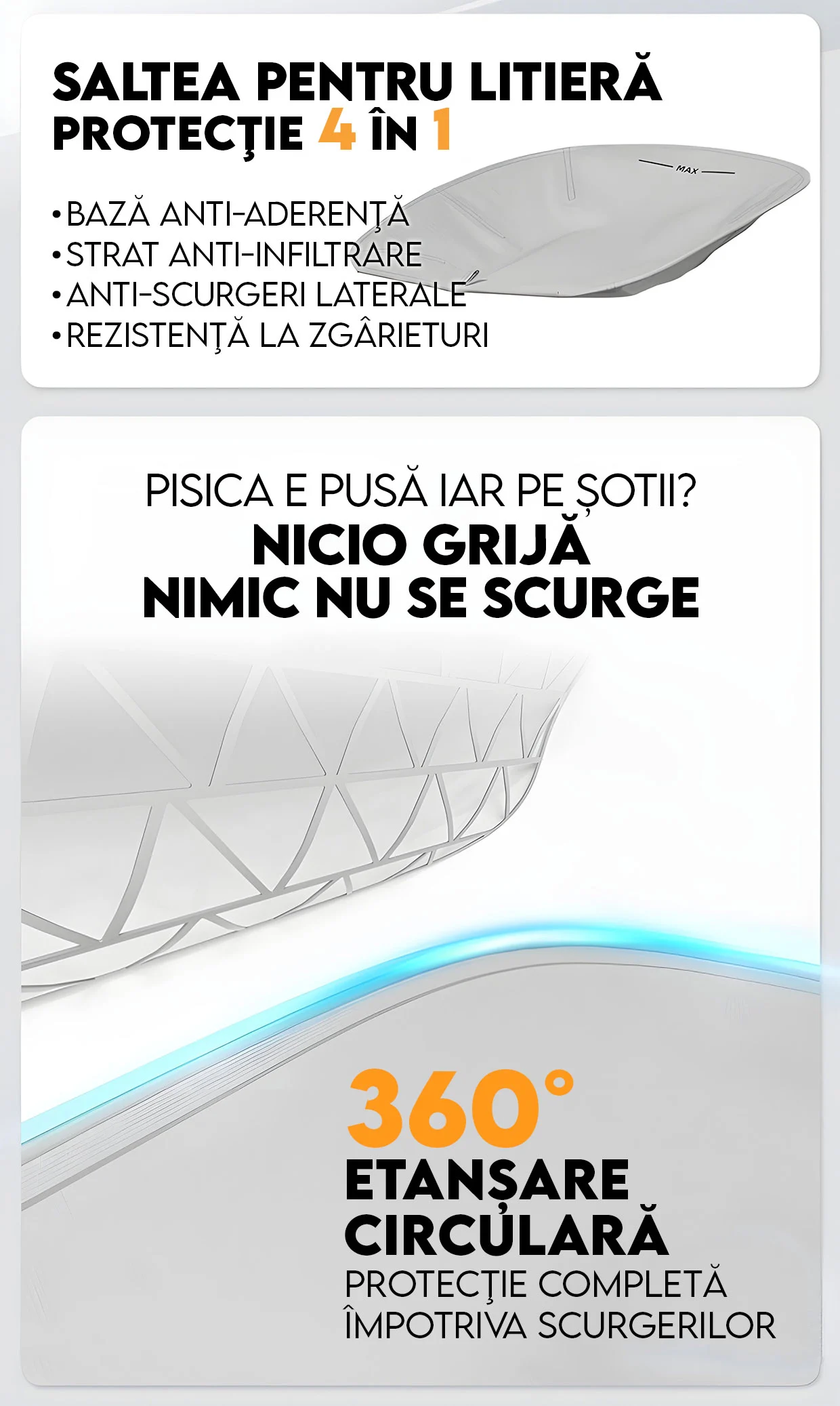 Litieră automată Smart Cat Litter V5 cu spray deodorant, Wi-Fi și aplicație Smart [2]