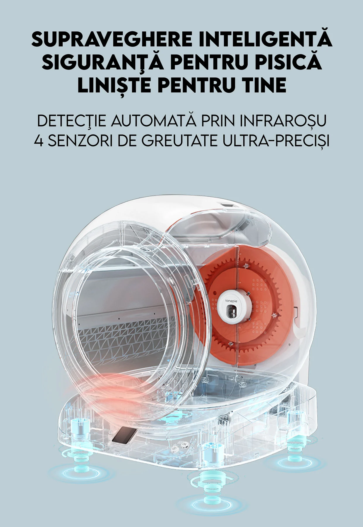 Litieră automată Smart Cat Litter V5 cu spray deodorant, Wi-Fi și aplicație Smart [7]