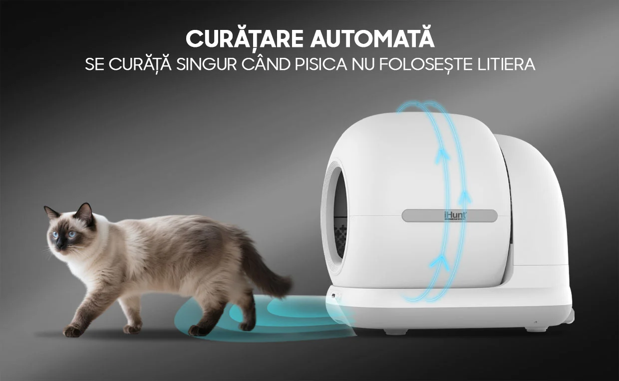 Litieră automată pentru pisici V7 Camera Wi-Fi cu cameră vide [4]