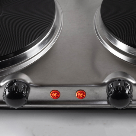 Plită electrică portabilă – 2 ochiuri, 2500W, inox, compactă, camping [2]