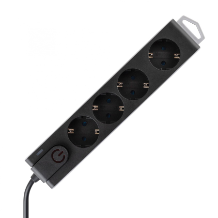 Electronice - Prelungitor electric NVT 4K-3/BK cu 4 prize cu protecție la supratensiune 3m, 3680W