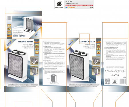 Radiator ceramic FK 51 – 1500W, oscilație, protecție la supraîncălzire [5]