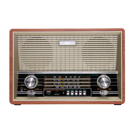 Radio retro RRT 4B – AM/FM/SW, Bluetooth, USB, microSD, AUX, difuzoare lemn, autonomie 16h [1]
