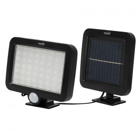 Iluminat Solar - Reflector LED Solar FLP250SOLAR – 56 LED-uri, Senzor Mișcare, 250 lm, IP44
