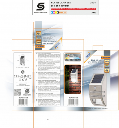 Reflector LED Solar FLP30SOLAR – Senzor Mișcare, Panou Solar, 6–8h Autonomie [2]