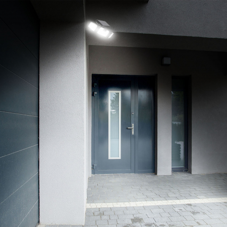 Reflector LED solar FLP3SOLAR, 161 LED, senzor PIR, IP65, 3 moduri, 6500K [5]