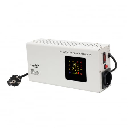 Electrice - Stabilizator de tensiune AVR500S – 500VA, protecție automată, voltmetru dublu