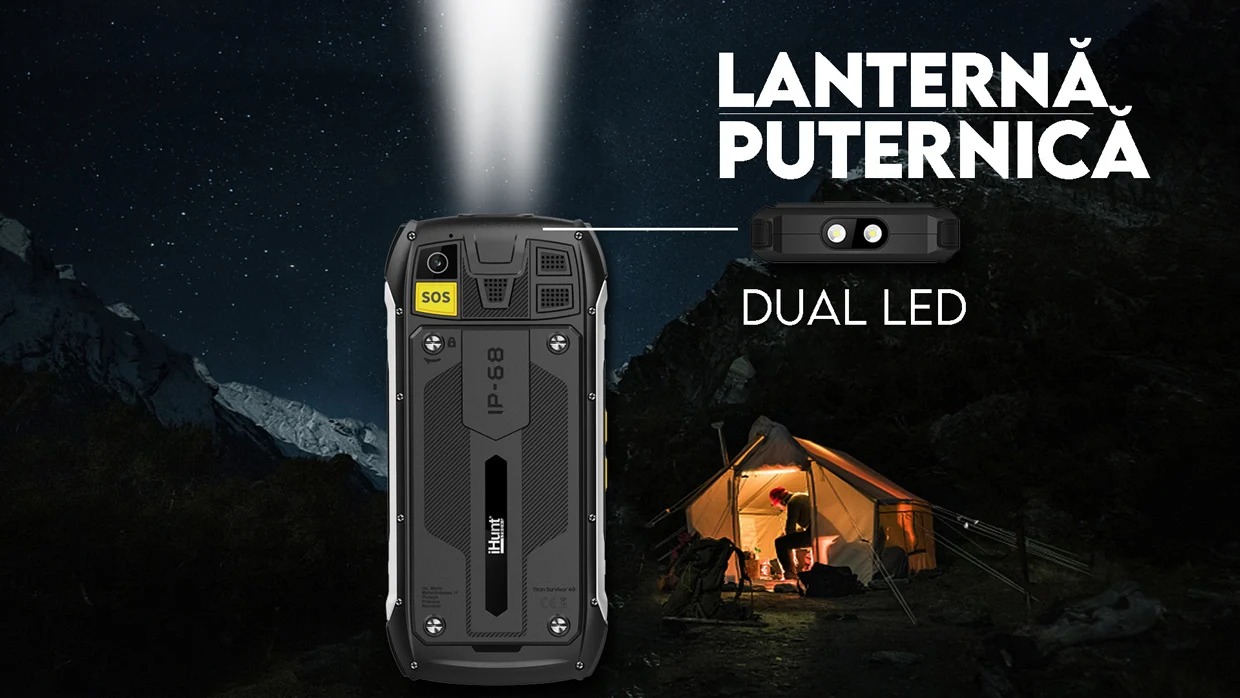 Telefon Titan Survivor Rezistent IP68, Baterie 4500mAh, Buton SOS [7]