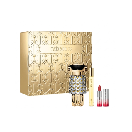 Set pentru Ea - Paco Rabanne Fame – Set Cadou – Apă de Parfum 80ml + 10ml + Ruj – Dama