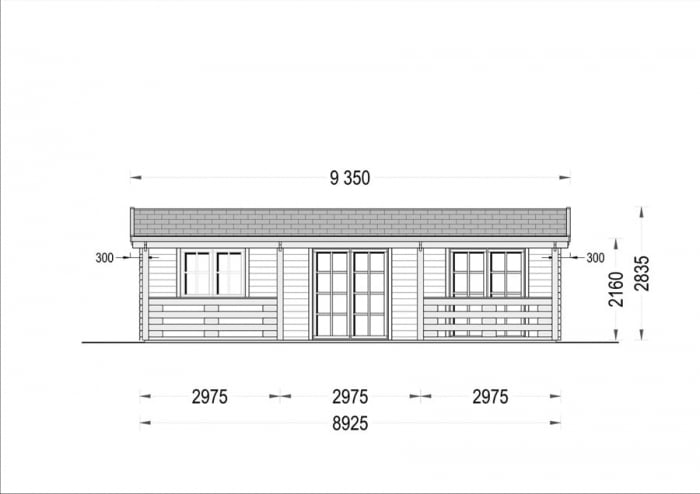 Casa izolata din lemn, Pin Nordic, DUNAREA 32 m² + terasa 20 m² cu un dormitor [2]