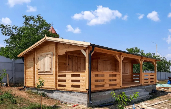 Casa izolata din lemn, Pin Nordic, DUNAREA 32 m² + terasa 20 m² cu un dormitor [11]