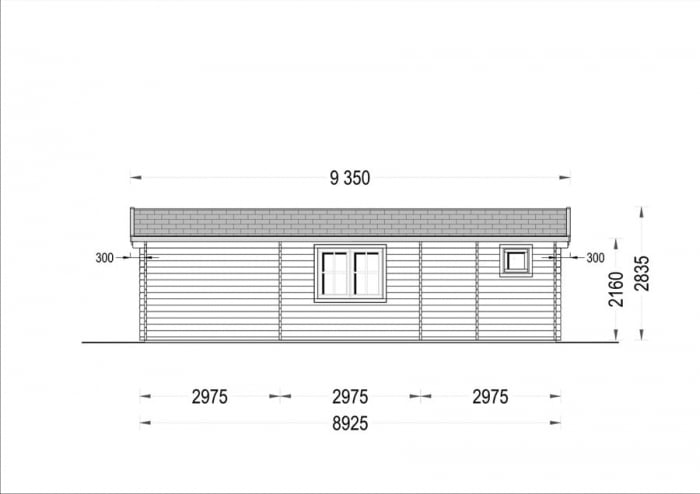 Casa izolata din lemn, Pin Nordic, DUNAREA 32 m² + terasa 20 m² cu un dormitor [4]
