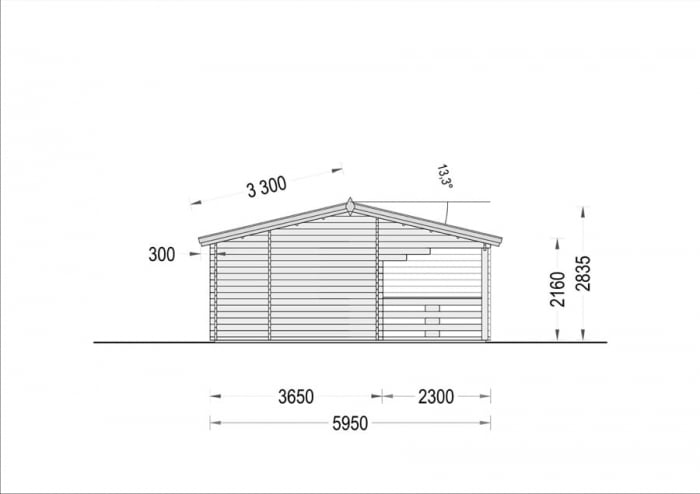 Casa izolata din lemn, Pin Nordic, DUNAREA 32 m² + terasa 20 m² cu un dormitor [5]