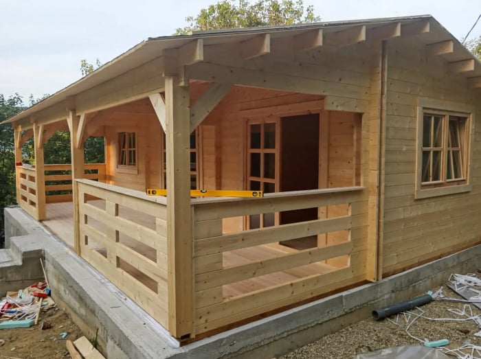 Casa izolata din lemn, Pin Nordic, DUNAREA 32 m² + terasa 20 m² cu un dormitor [14]