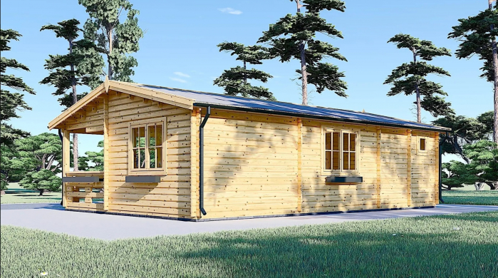 Casa izolata din lemn, Pin Nordic, DUNAREA 32 m² + terasa 20 m² cu un dormitor [9]