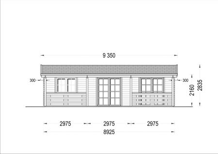 Casa izolata din lemn, Pin Nordic, DUNAREA 32 m² + terasa 20 m² cu un dormitor [1]