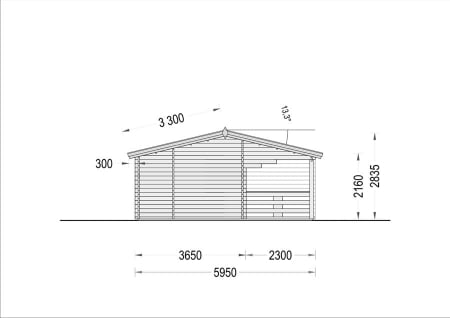 Casa izolata din lemn, Pin Nordic, DUNAREA 32 m² + terasa 20 m² cu un dormitor [4]