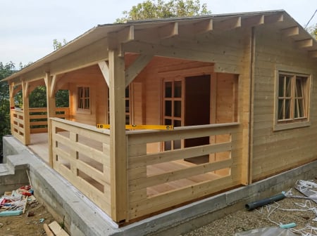 Casa izolata din lemn, Pin Nordic, DUNAREA 32 m² + terasa 20 m² cu un dormitor [13]