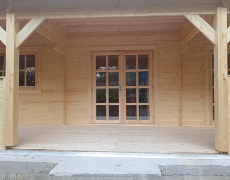 Casa izolata din lemn, Pin Nordic, DUNAREA 32 m² + terasa 20 m² cu un dormitor [14]