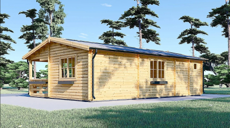Casa izolata din lemn, Pin Nordic, DUNAREA 32 m² + terasa 20 m² cu un dormitor [8]