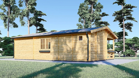 Casa izolata din lemn, Pin Nordic, DUNAREA 32 m² + terasa 20 m² cu un dormitor [7]
