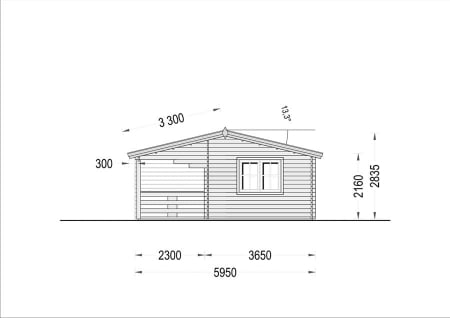 Casa izolata din lemn, Pin Nordic, DUNAREA 32 m² + terasa 20 m² cu un dormitor [2]