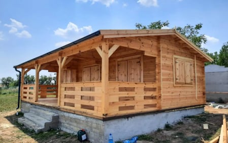 Casa izolata din lemn, Pin Nordic, DUNAREA 32 m² + terasa 20 m² cu un dormitor [9]
