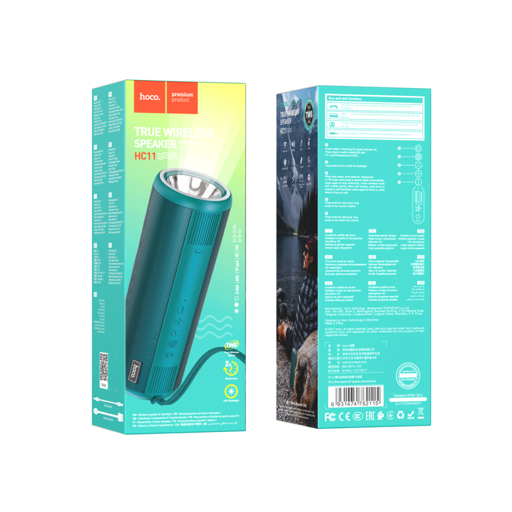 Boxa portabila, TWS, BT Wireless, Bora Series 2W | Green – Hoco HC11 [1]