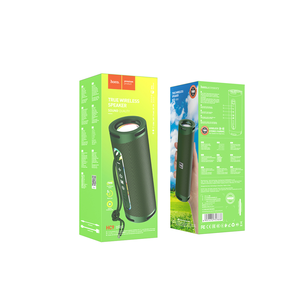 Boxa portabila, TWS, BT Wireless, Pulse Sport 2*5W | Green – Hoco HC9 [1]